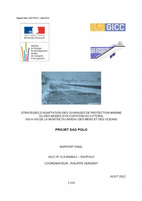 Stratégies d’adaptation des ouvrages de protection marine ou des modes d’occupation du littoral vis à vis de la montée du niveau des mers et des océans