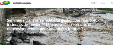 Séminaire transversal SDA « La gestion des nombreux incidents de janvier 2018 : cas isolé ou scénario de dimensionnement pour les années futures ? »