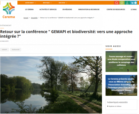 Gemapi et Biodiversité, vers une approche intégrée ? Prise en compte des fonctions des Milieux humides pour la prévention des inondations