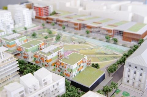 Maquette de l’éco-quartier de la ZAC de Bonne © Arnaud Boissou/Terra